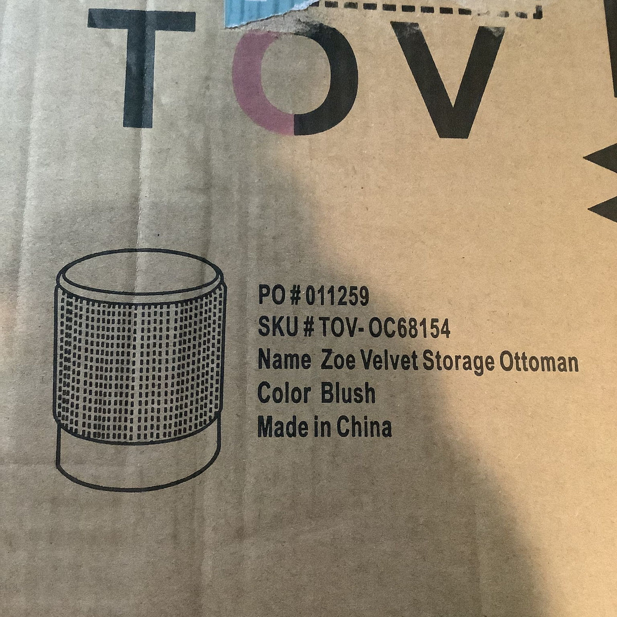 Zoe - Velvet Storage Ottoman