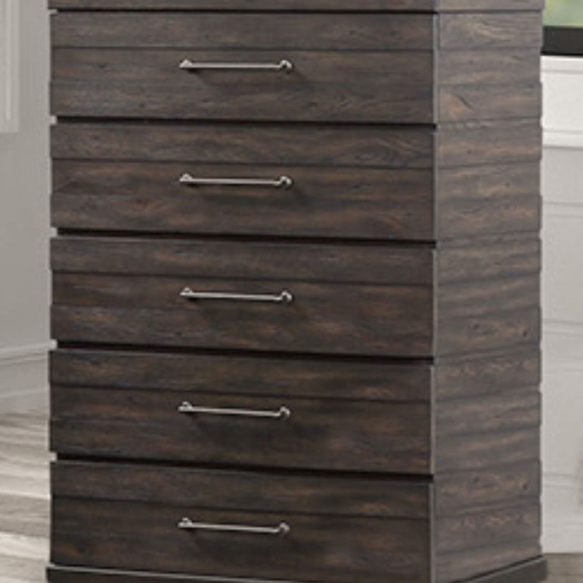 Indutrial Farmhouse 5 Drawer Chest - Brown
