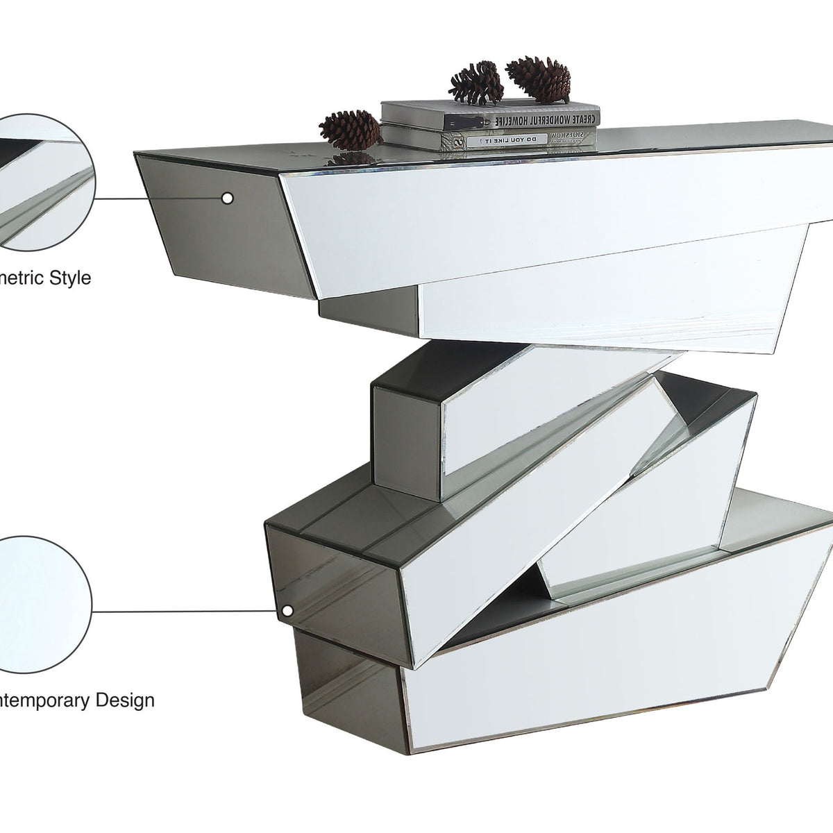 Jade - Console Table - Pearl Silver