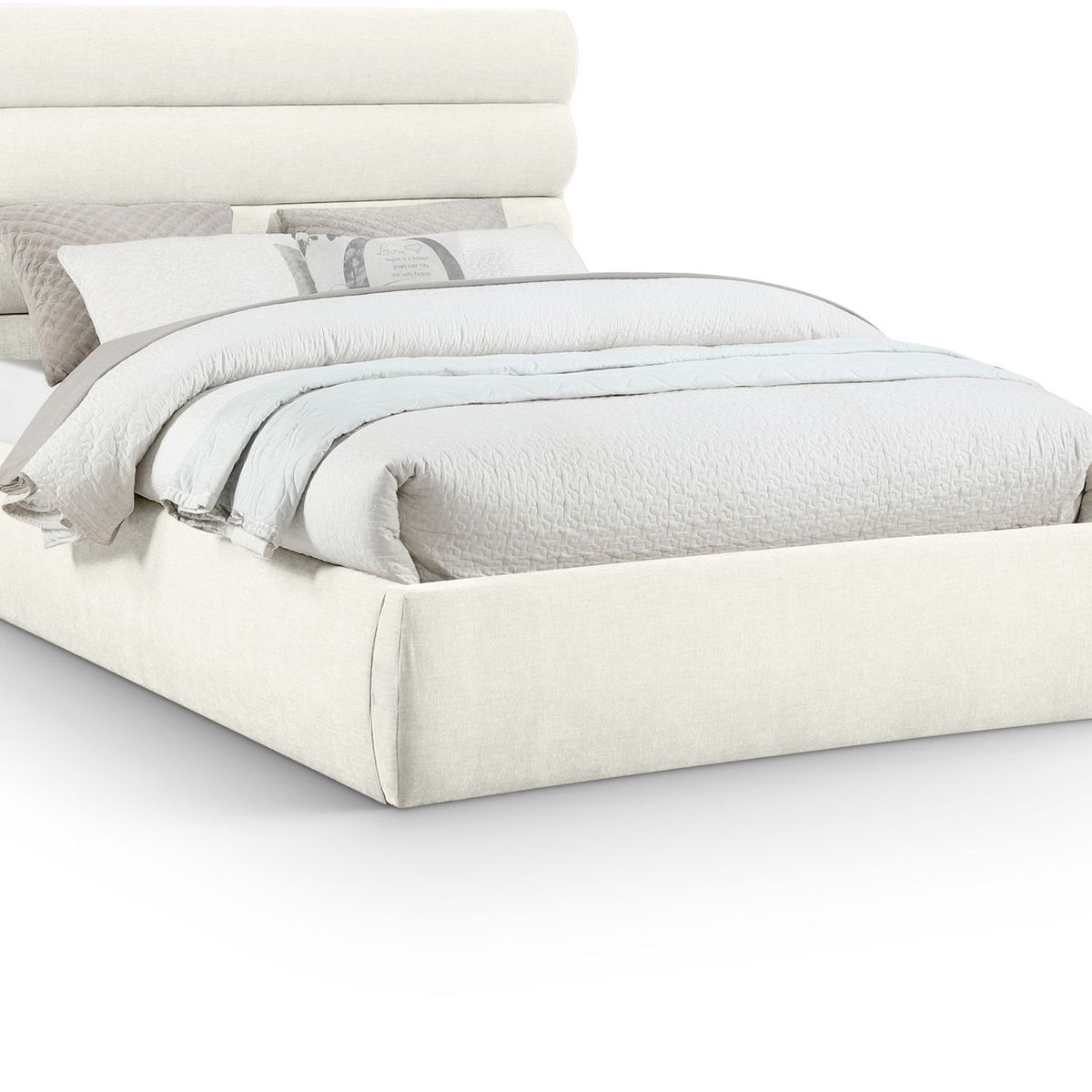 Adam - Chenille Fabric Bed With 52" Headboard