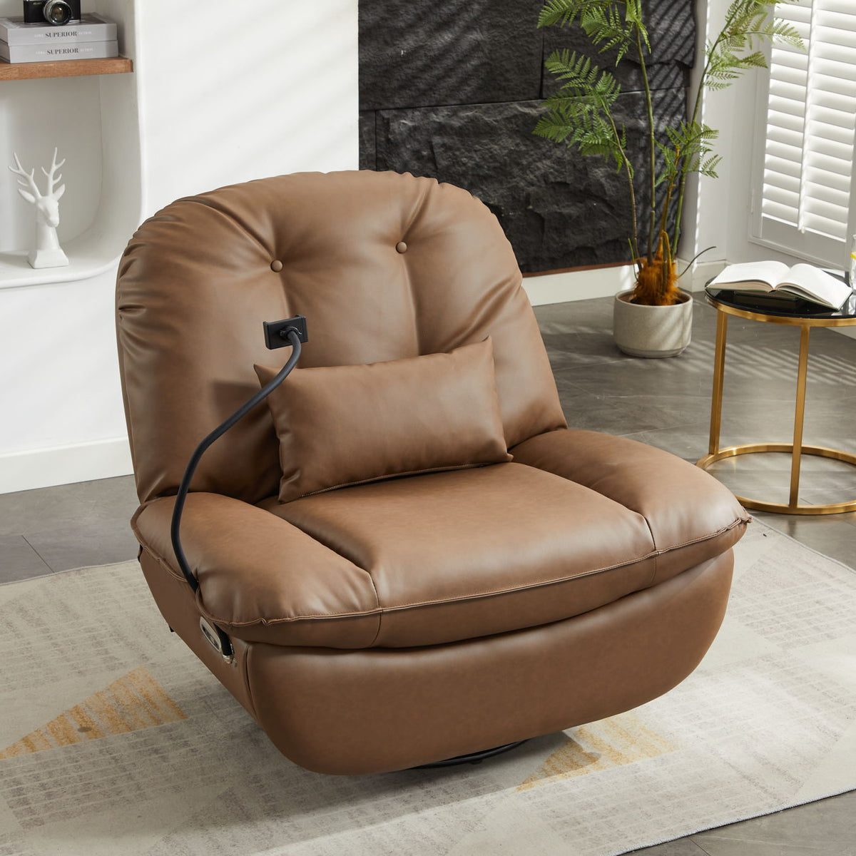 Power Recliner Swivel Glider USB Charger With Bluetooth Music Player, Sleep, Working, Game And Leisure