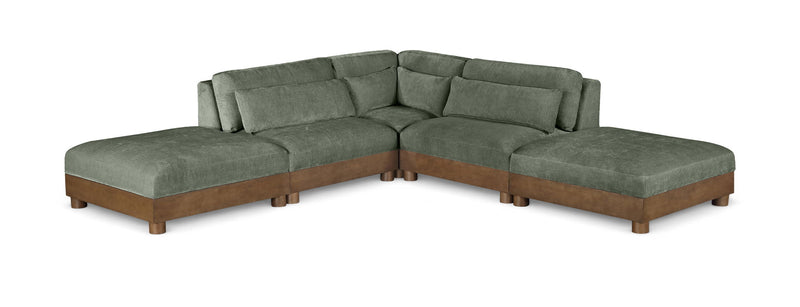 Turin - Fabric Upholstered 5 Piece Modular Sectional