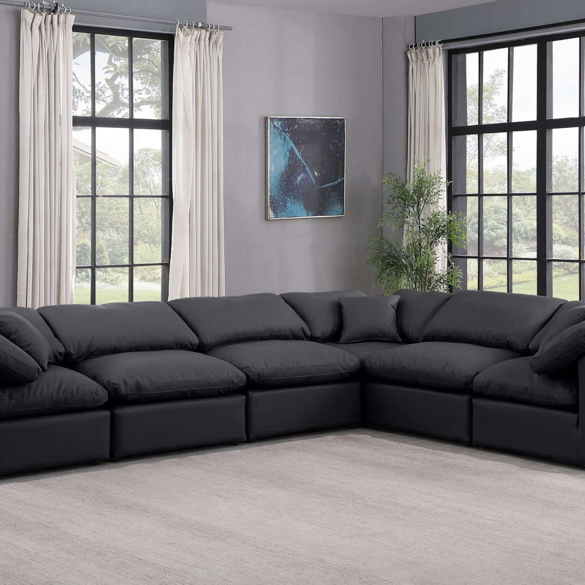 Indulge - Faux Leather 6 Piece Modular Corner Sectional