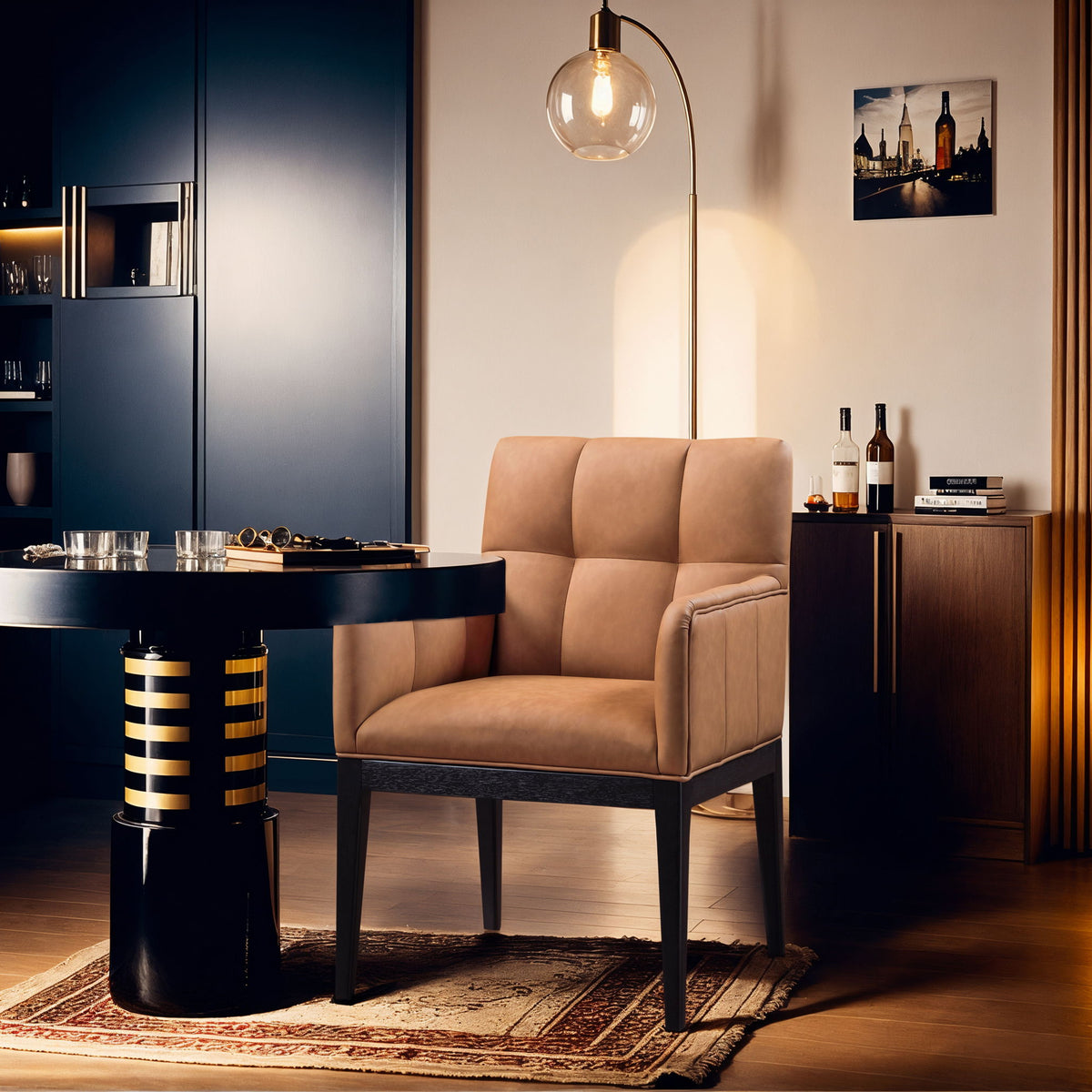 Adrian - Dining Arm Chair (Set of 2) - Black Legs