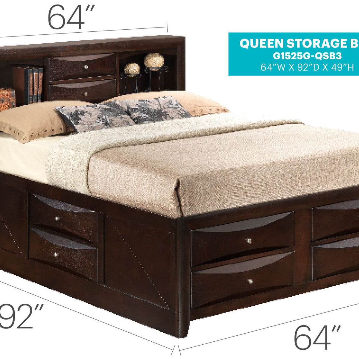 Marilla - Storage Bed With Bookcase Headboard