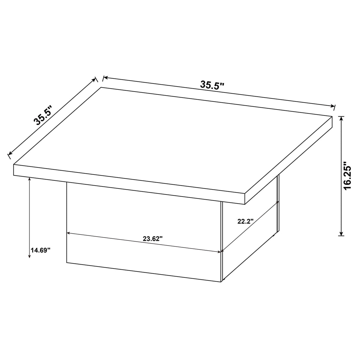 Eldridge - Coffee Table Set With Square Tops