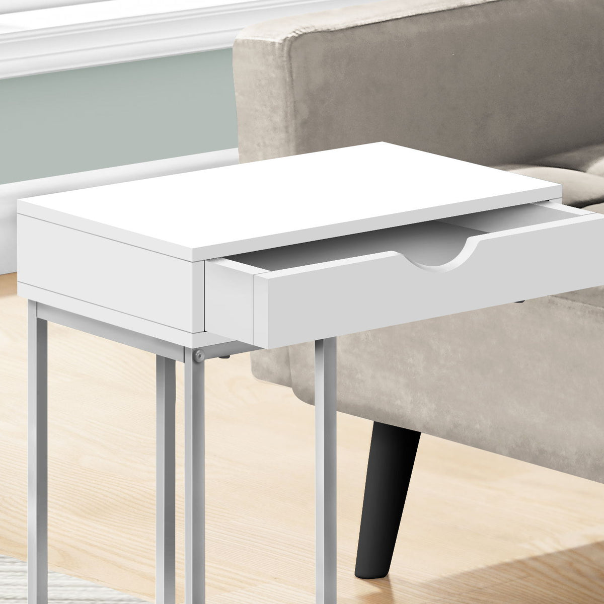 Accent Table, C - Shaped Contemporary & Modern Design