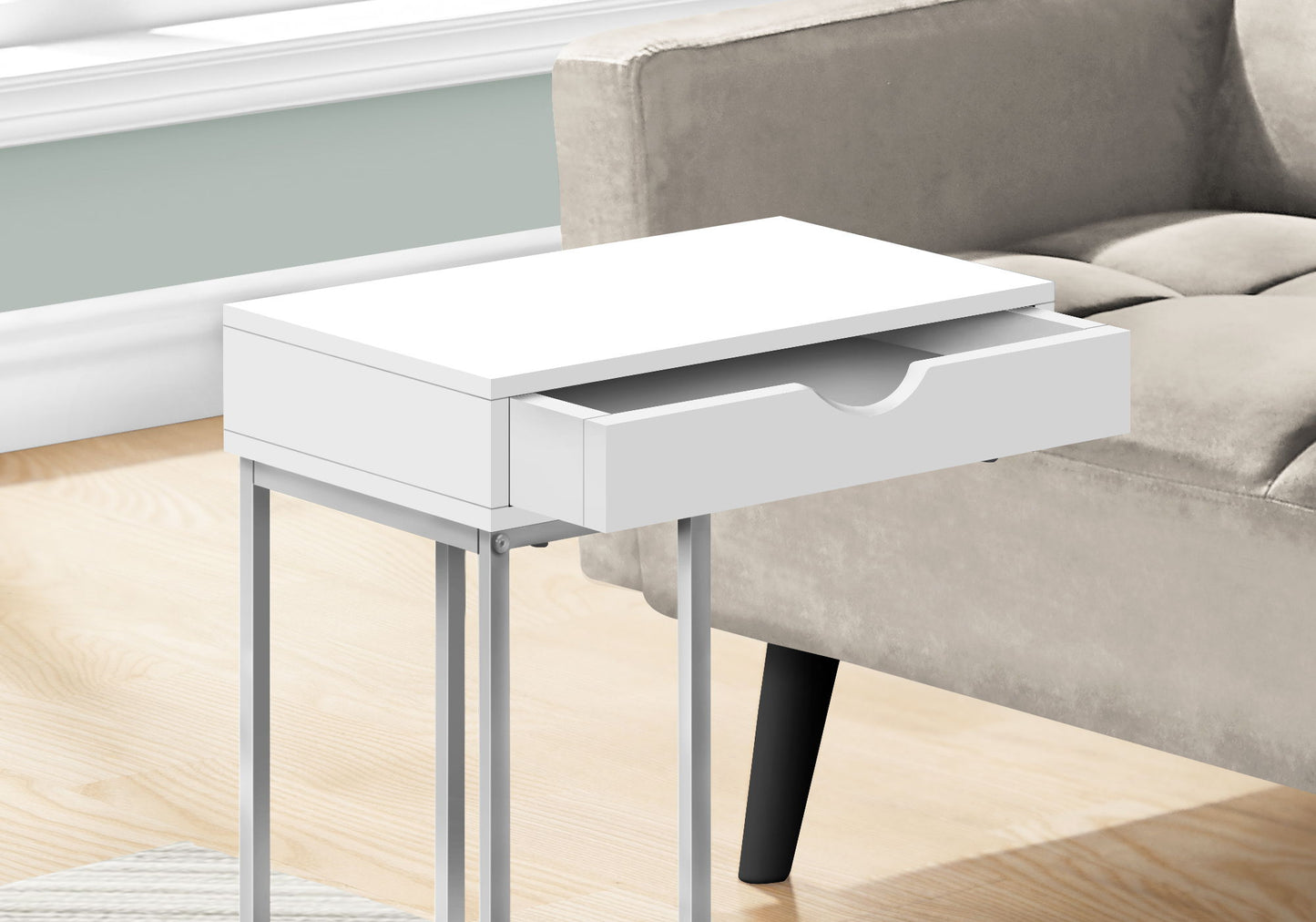 Accent Table, C - Shaped Contemporary & Modern Design