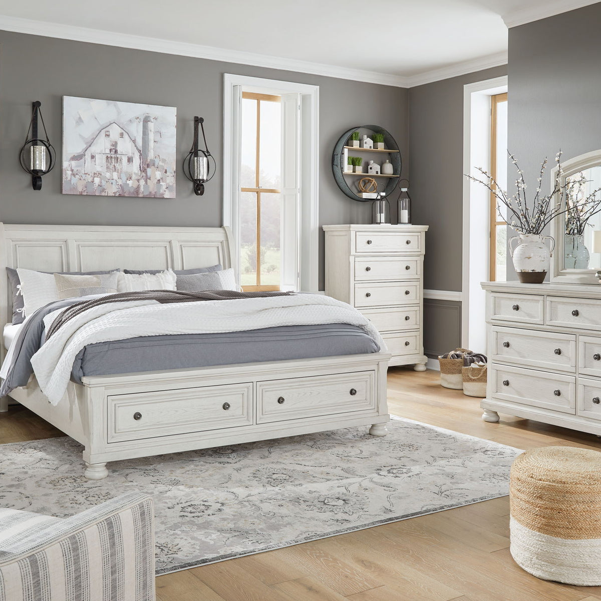 Robbinsdale - Dresser, Mirror - Antique White