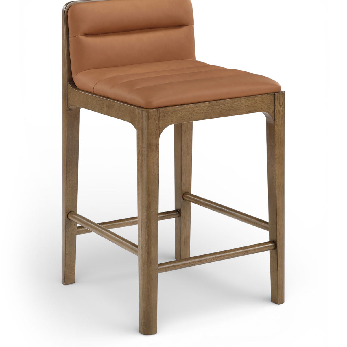 Ellis - Vegan Leather Upholstered Counter Stool (Set of 2) - Brown Base