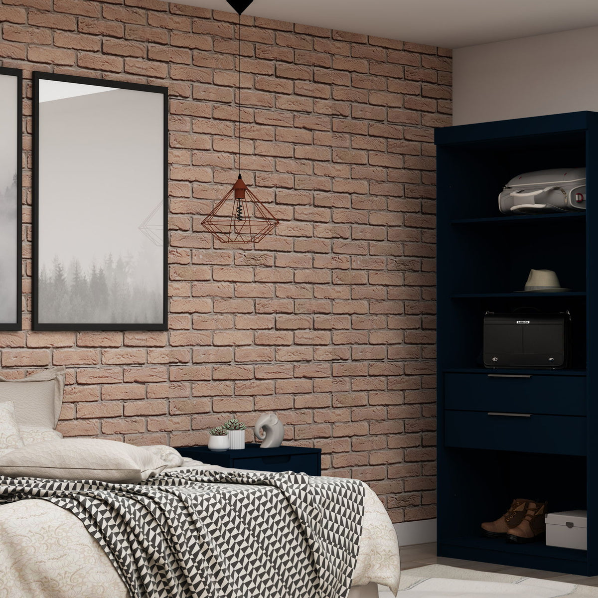 Manhattan Mulberry - Wardrobe Closet With Open Space