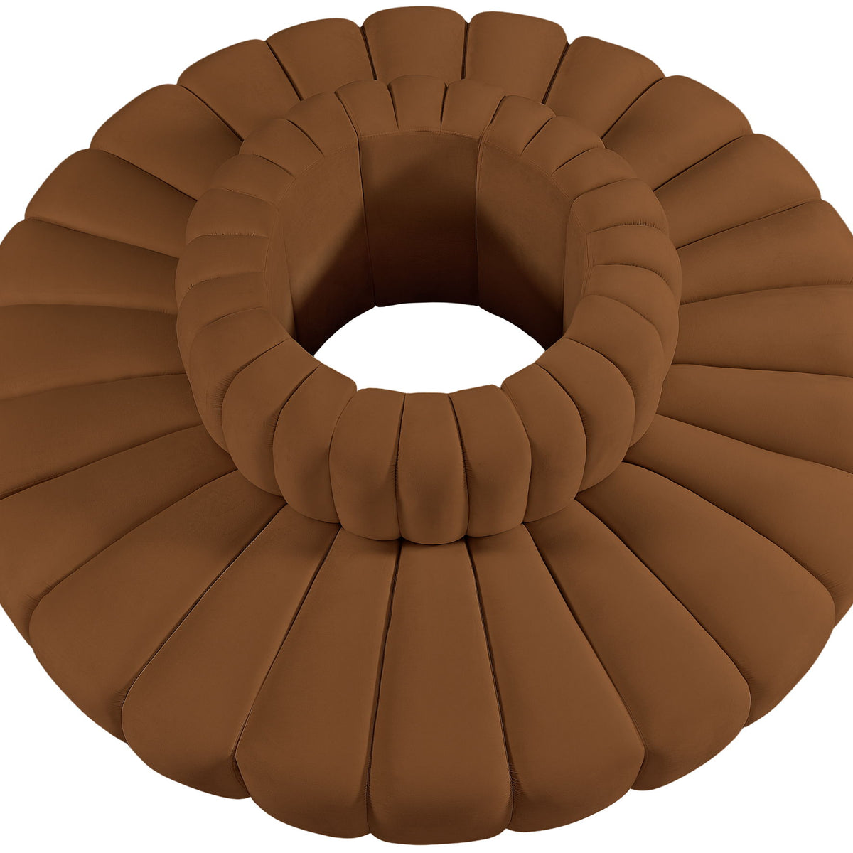 Arc - Velvet 8 Piece Round Modular Sofa - Saddle