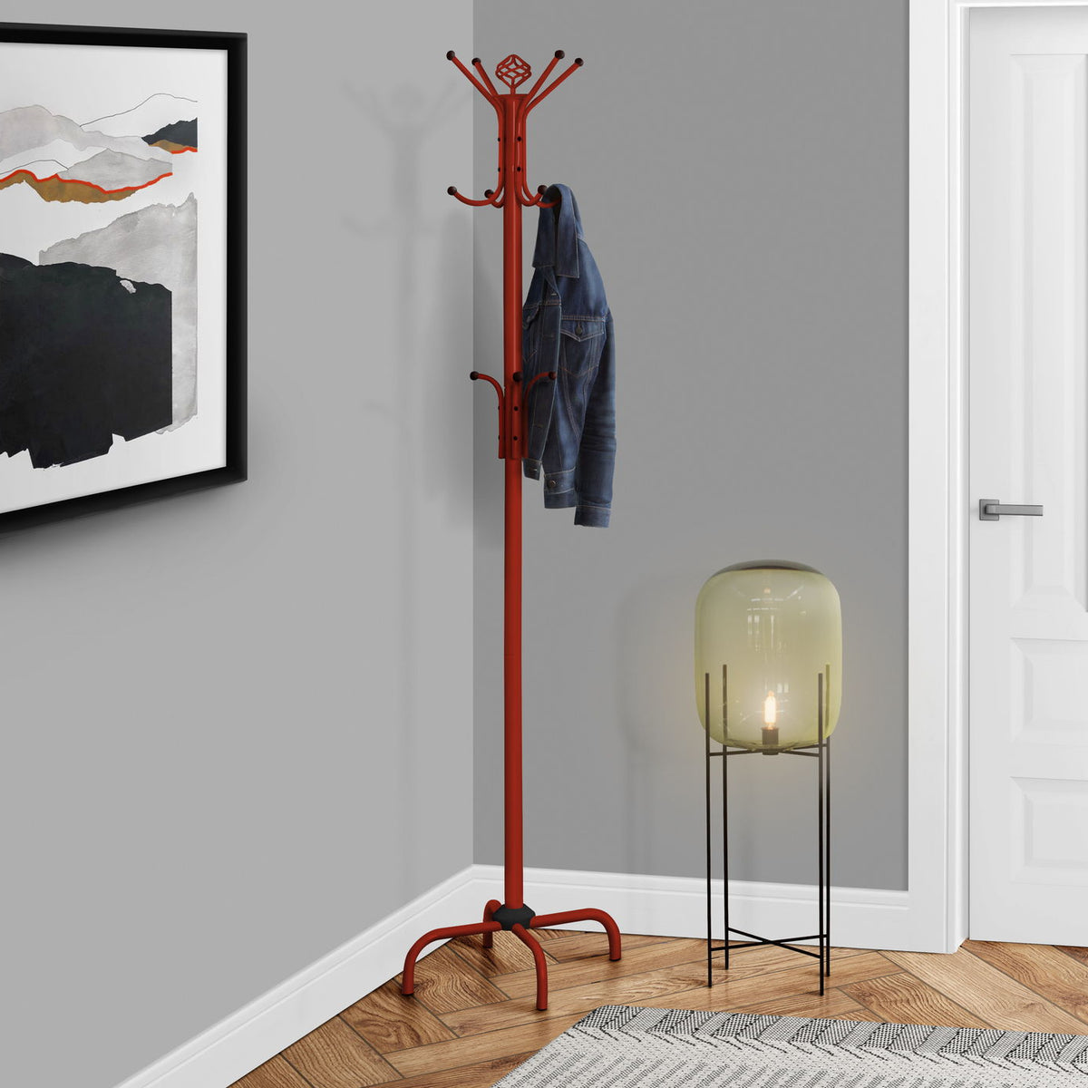 Free Standing Coat Rack 12 Hooks For Entryway