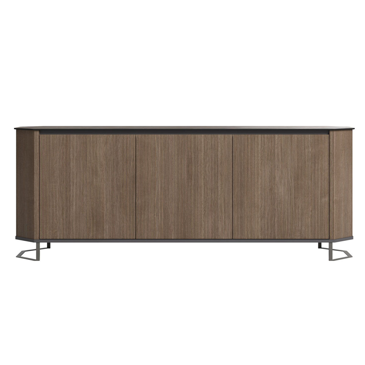 Hexagon - 3 Door Buffet - Dark Brown