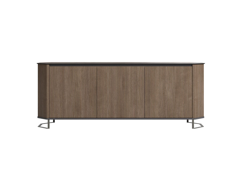 Hexagon - 3 Door Buffet - Dark Brown