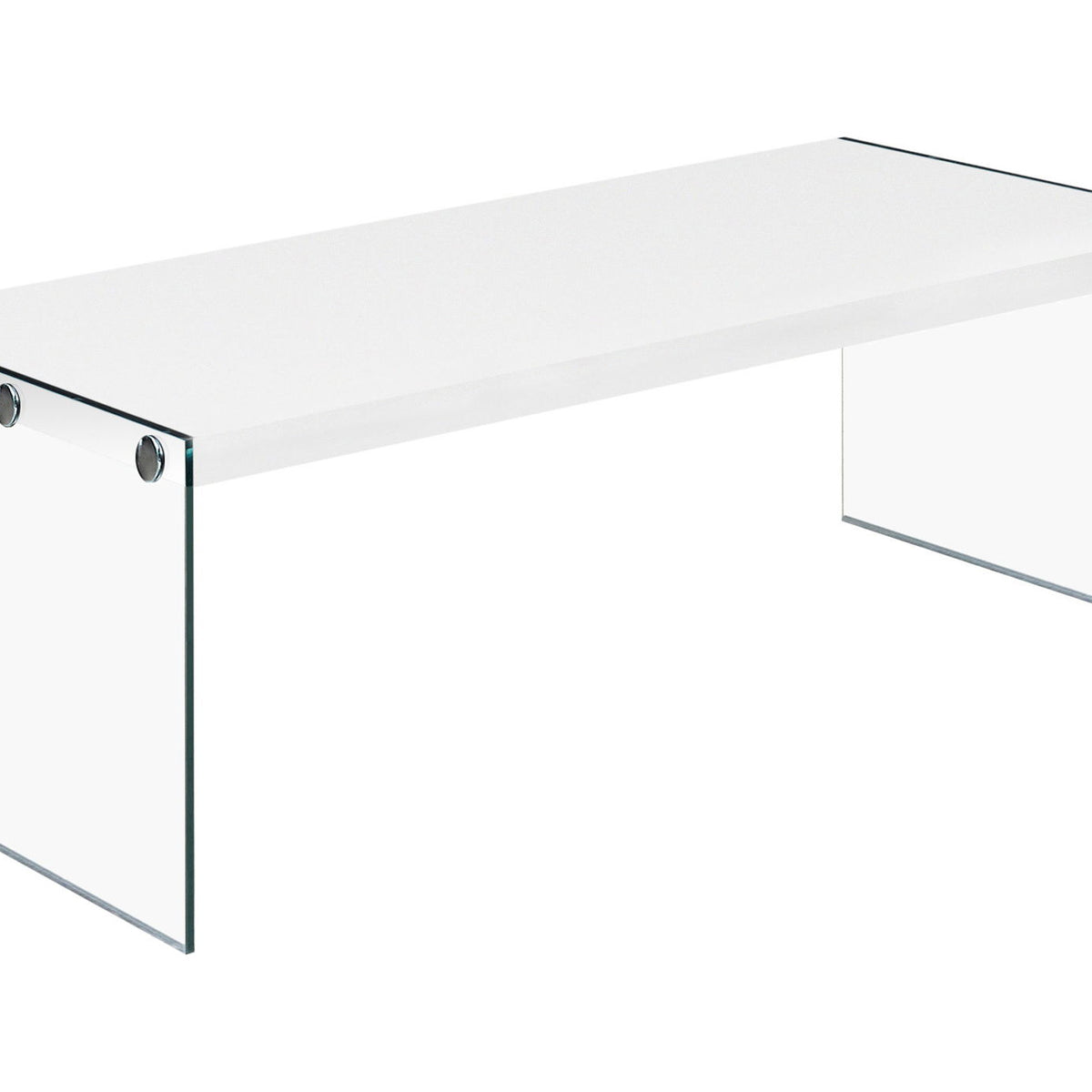 Coffee Table Rectangular For Living Room Clear Tempered Glass