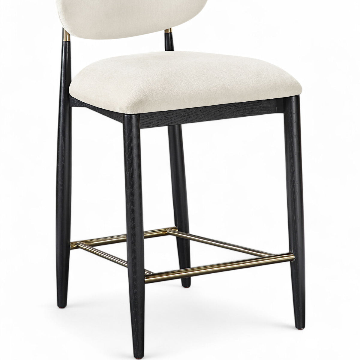 Riccio - Fabric Stool - Black Frame