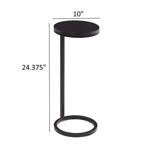 Yancey - Round Metal Accent Table - Antique Bronze