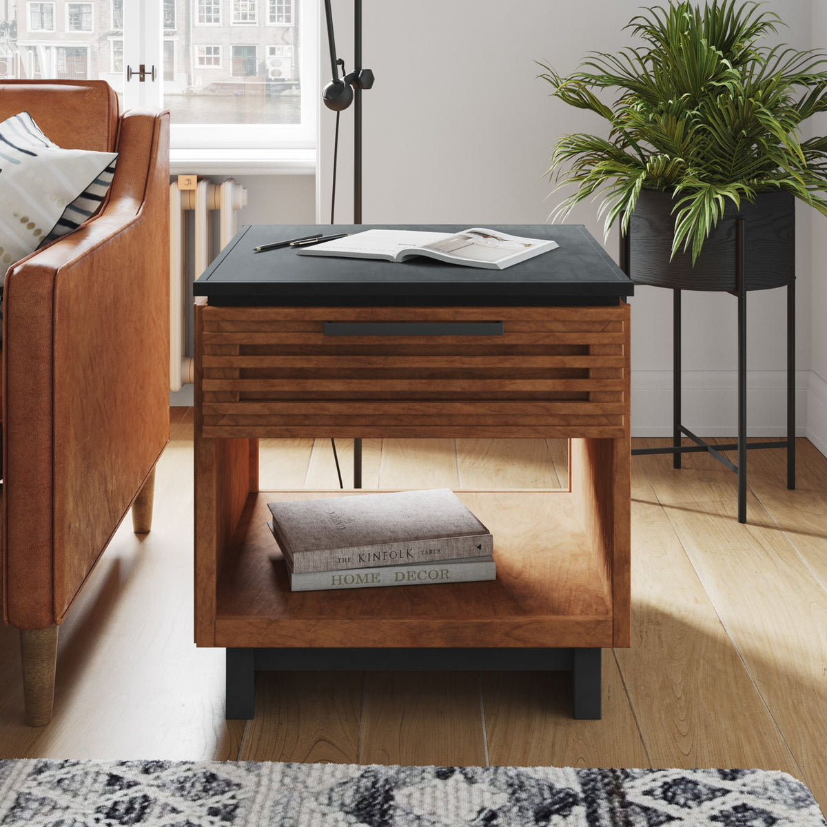 Graceland - Side Table, Fully Assembled - Black, Bourbon