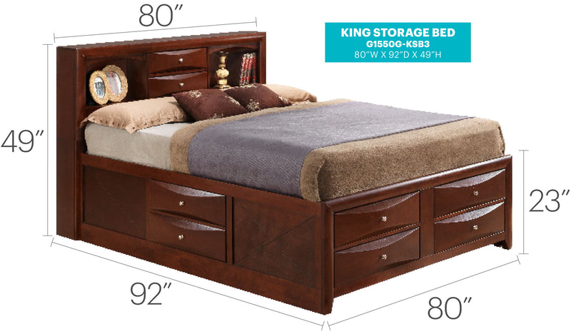 Marilla - Storage Bed With Bookcase Headboard