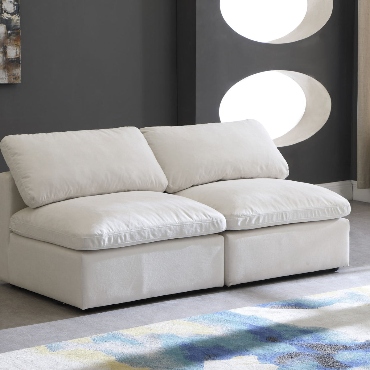 Plush - Modular Armless 2 Seat Sofa