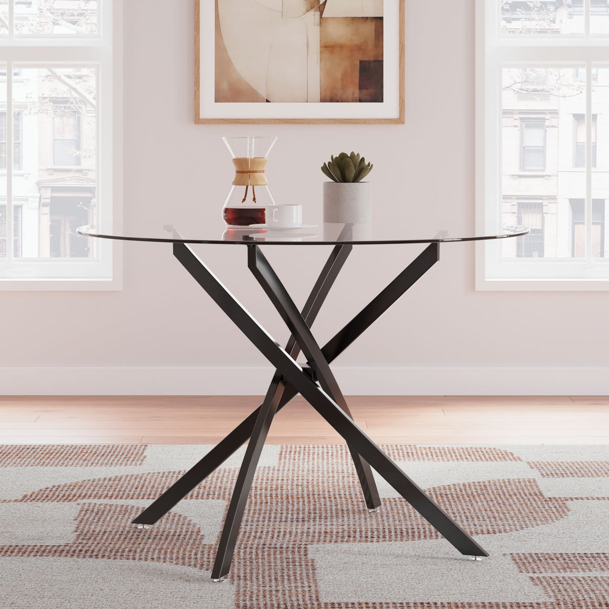 Pharwynn - 5 Pc. - Dining Room Table, 4 Side Chair - Black