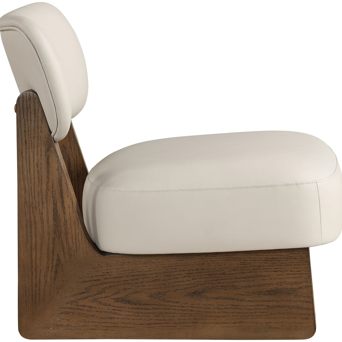 Vetra - Vegan Leather Upholstered Accent Chair - Taupe / Painted Brown