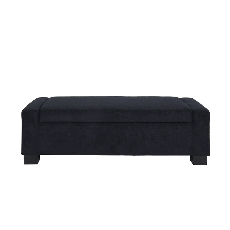 Textured Fabric Ottoman Bench With Hinged Lid
