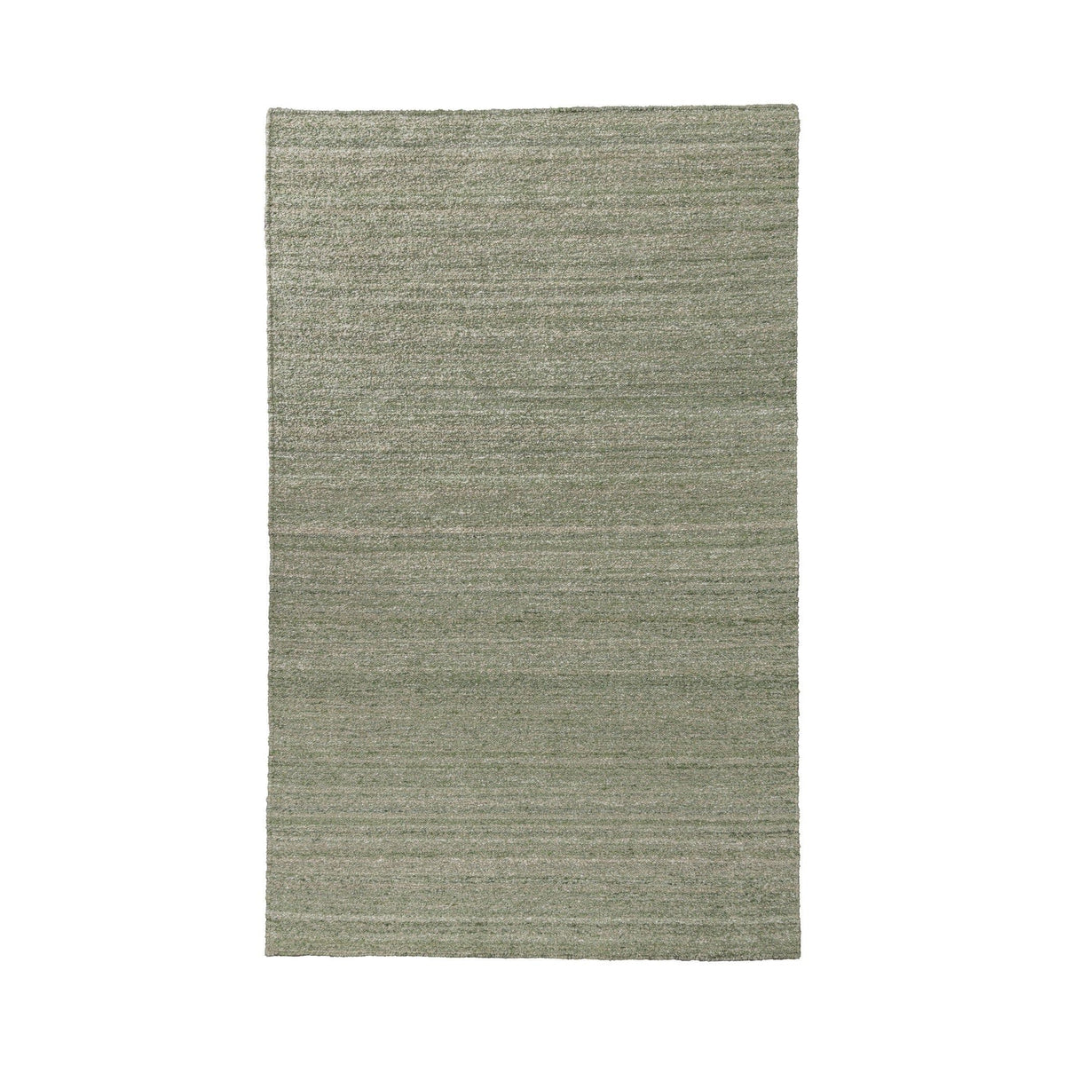 Medium green textured rectangular area rug with subtle horizontal stripe pattern