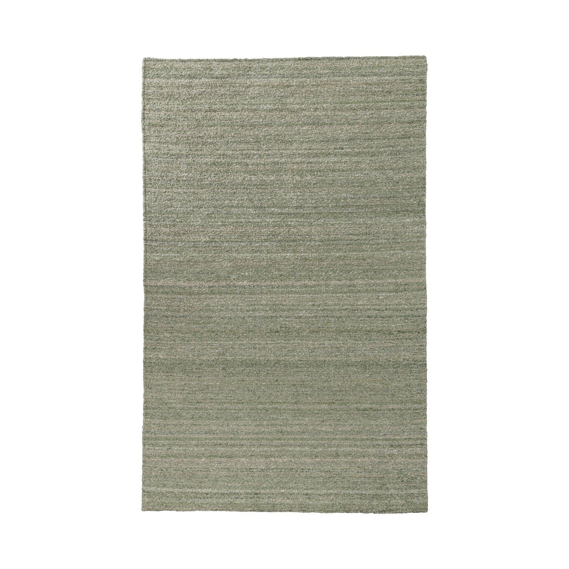 Medium green textured rectangular area rug with subtle horizontal stripe pattern