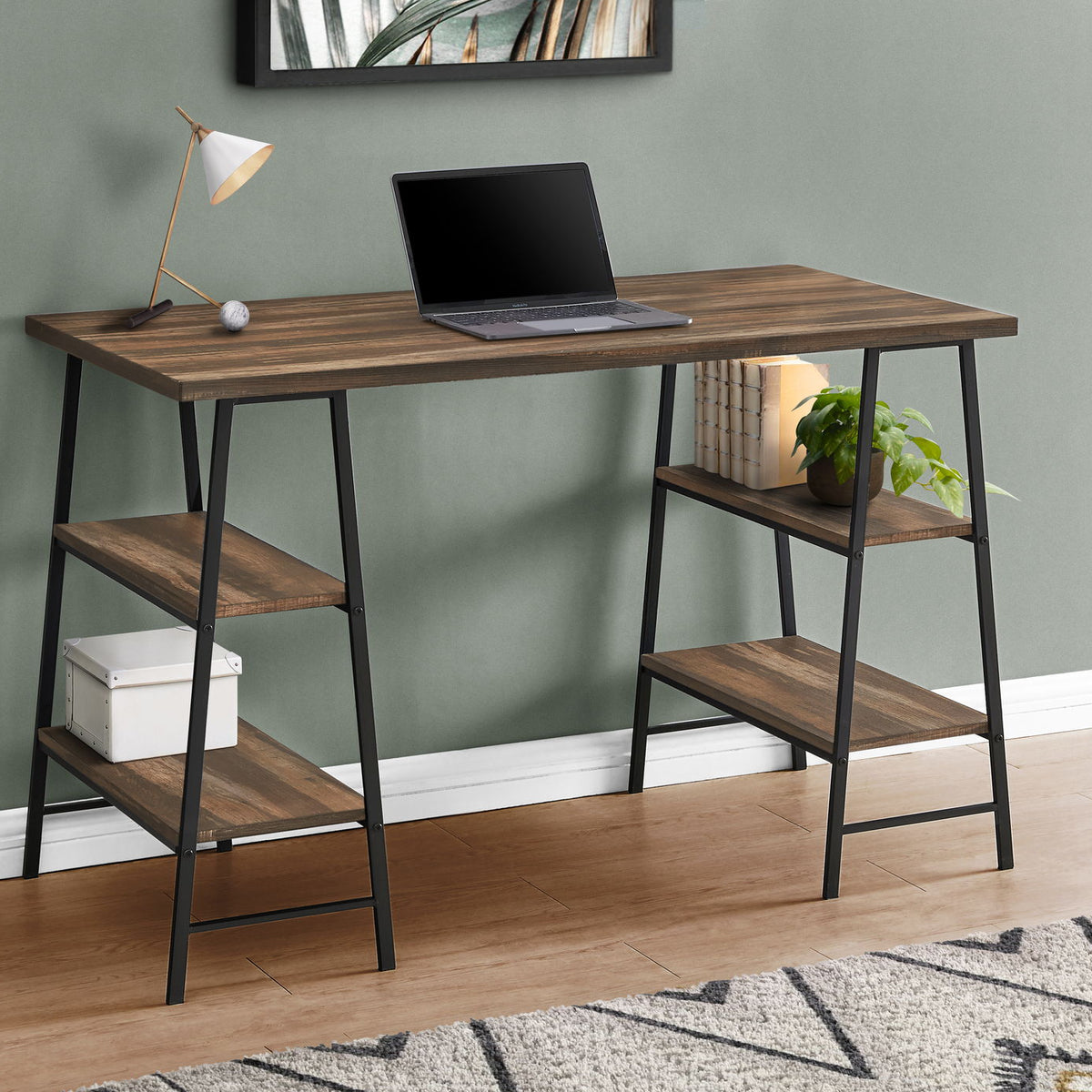 Computer Desk For Home Office, Laptop, Storage Shelves, Contemporary & Modern