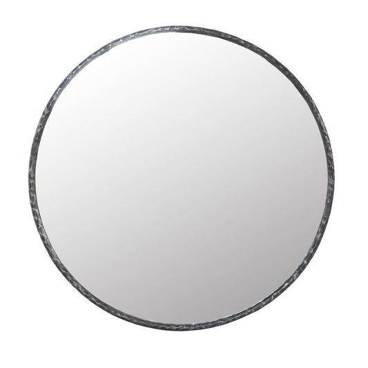 Howell - Round Mirror Hammered Metal - Black