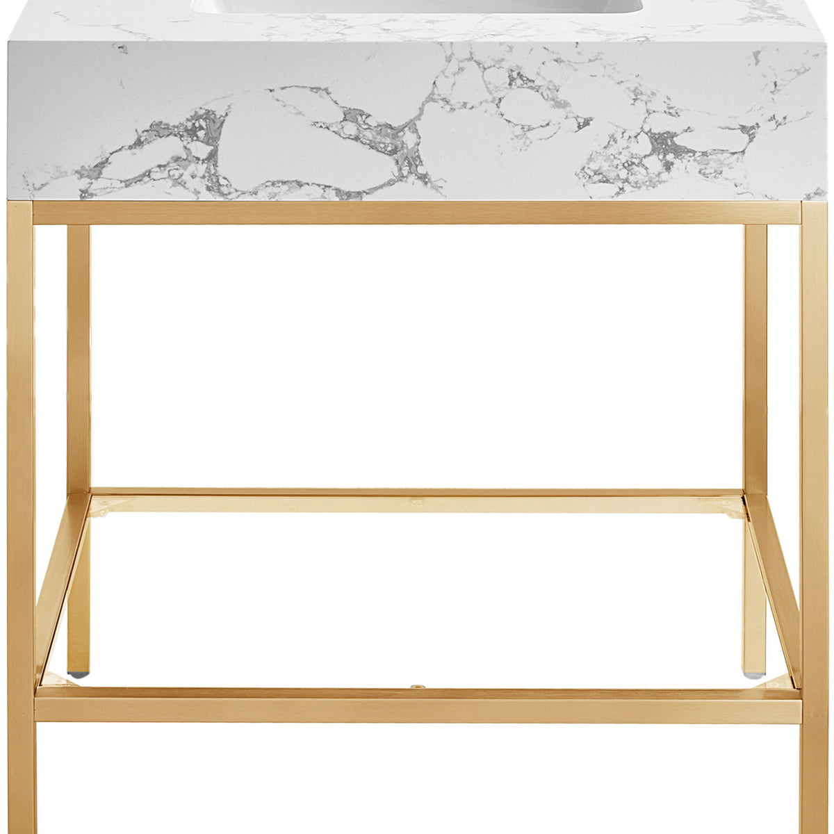 Marmo - Engineered Marble Bathroom Vanity With Gold Base