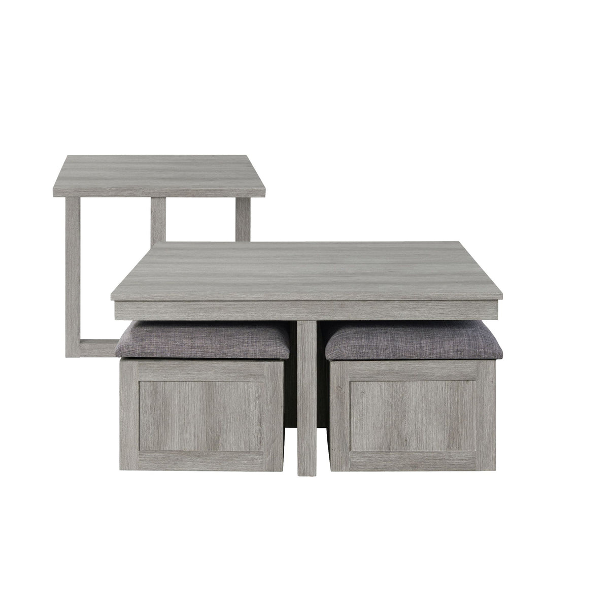 Uster light gray two-piece occasional table set: coffee table and two end tables