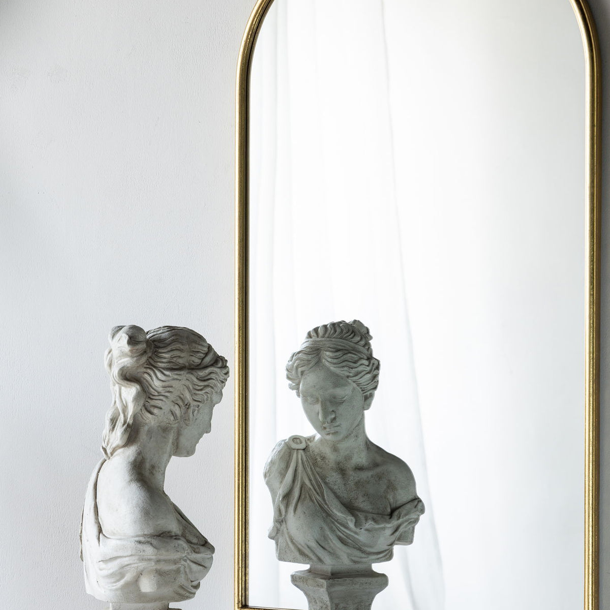 Arched Wall Mirror With Metal Frame, Wall Mirror For Living Room