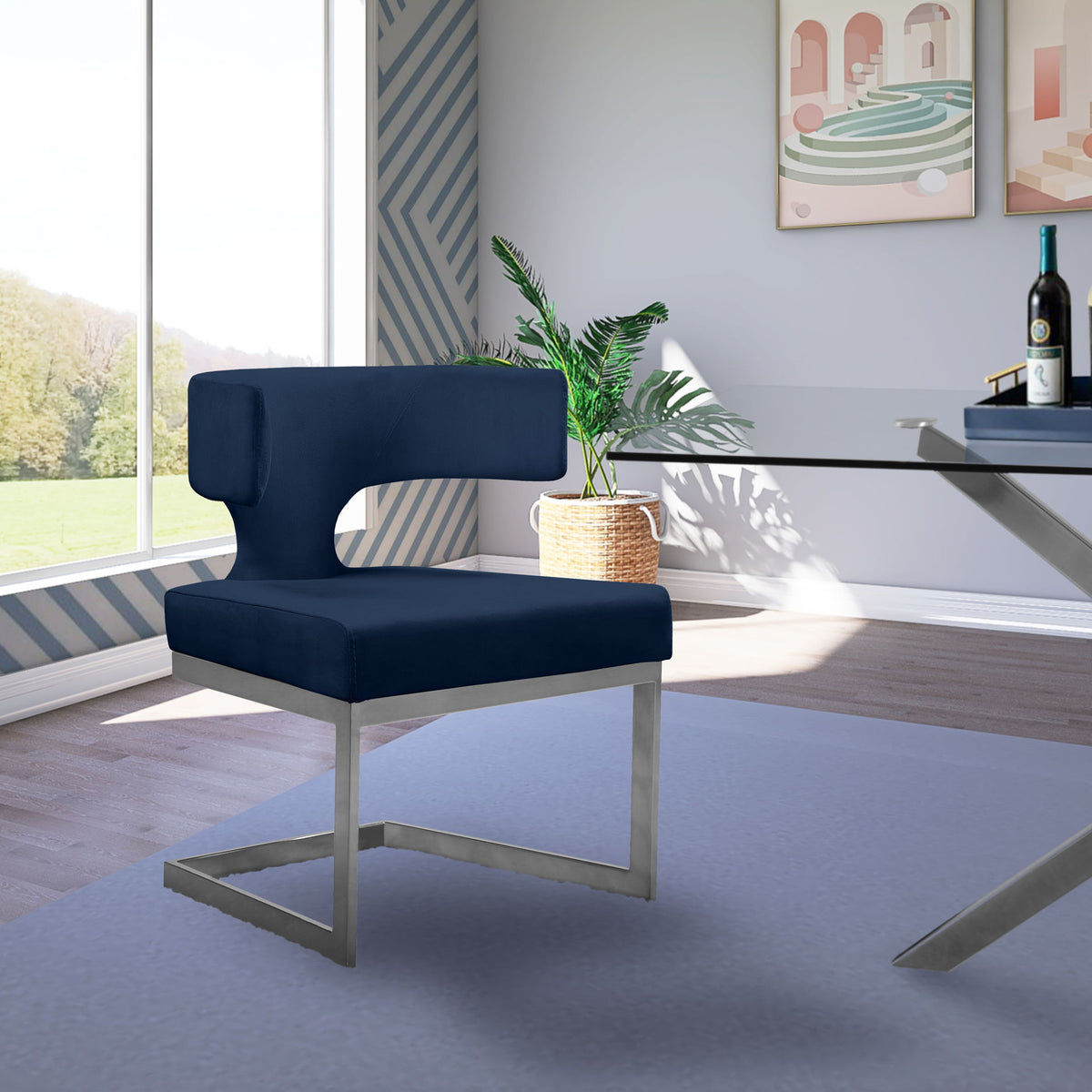 Alexandra - Dining Chair with Chrome Legs