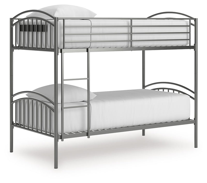 Lanceburg - Twin/Twin Bunk Bed With Ladder - Gray