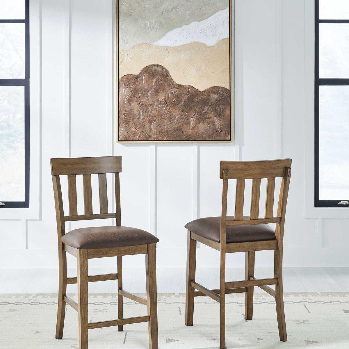 Urbinforte - Upholstered Barstool (Set of 2) - Light Brown