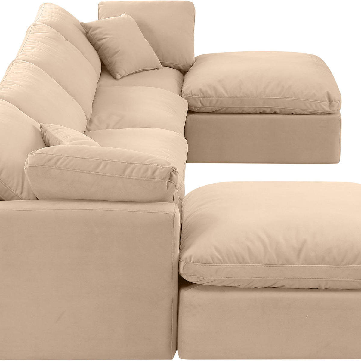 Indulge - Velvet 6 Piece Modular Double Chaise Sectional