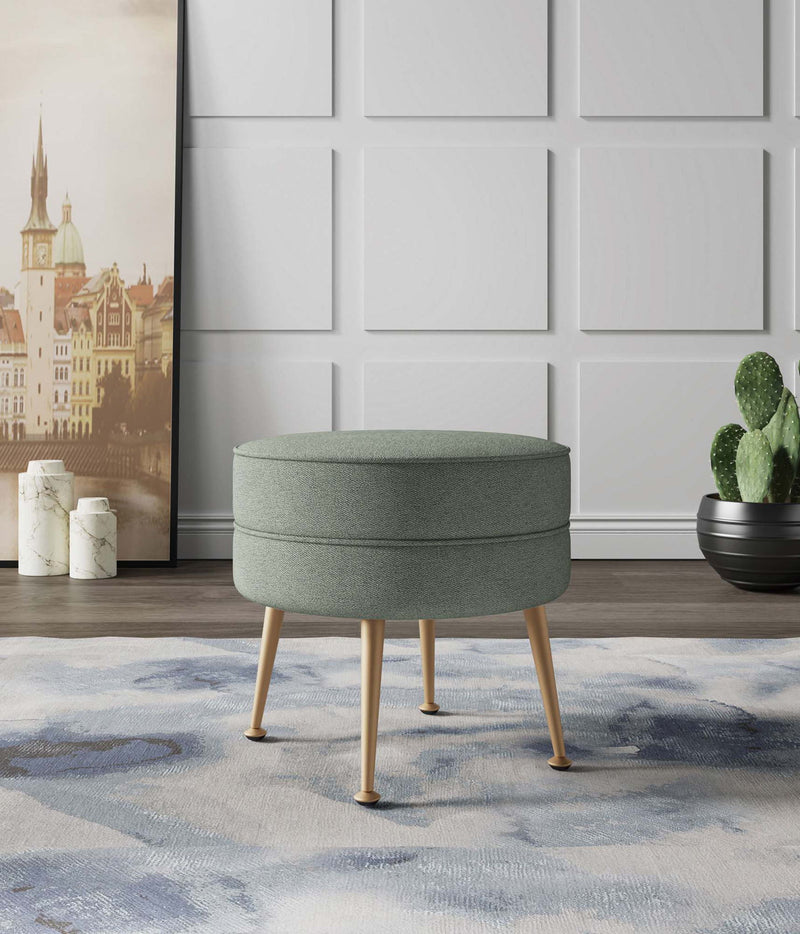 Manhattan Bailey - Accent Ottoman With Gold Chrome Legs