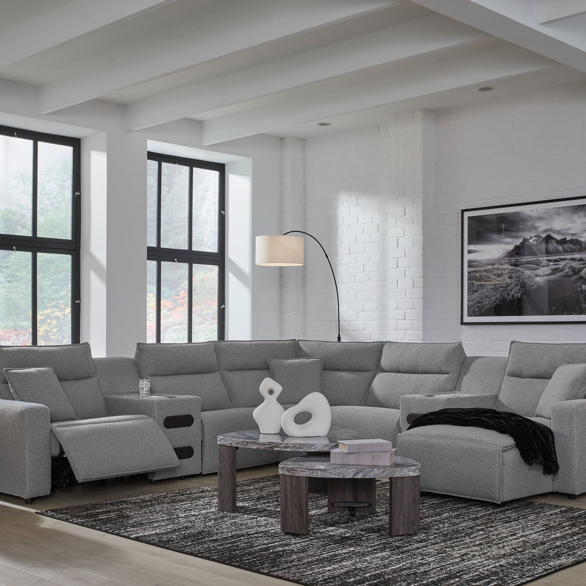 ModMax II - Salt And Pepper - Reclining Sectional