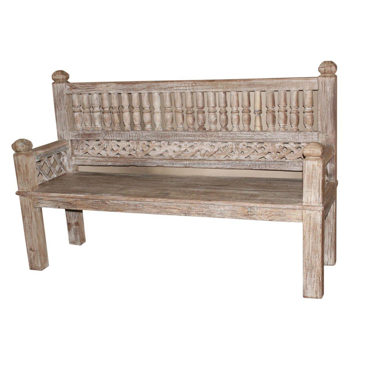 64" Wood Bench - Light Brown