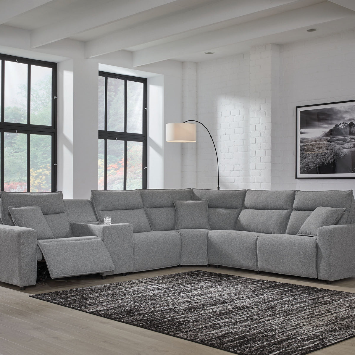 ModMax II - Salt And Pepper - Reclining Sectional