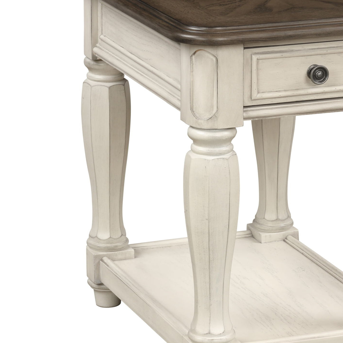 Chairside Table With Storage - Antique White