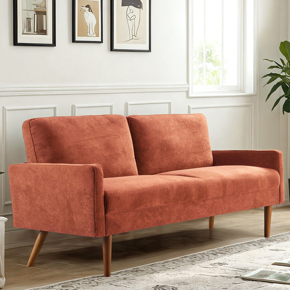 Sofa, European Style With Sleek Design, Modern & Vintage Flair, Upholstered 3 Seater Couch