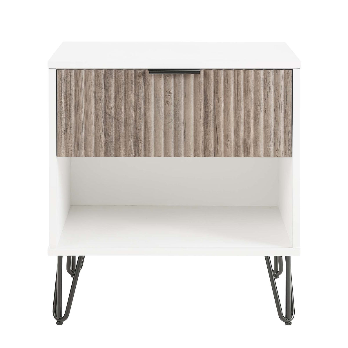 Dumbo - Nightstand - Rustic Gray And White