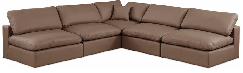 Comfy - 5 Piece Faux Leather Modular Corner Armless Sectional