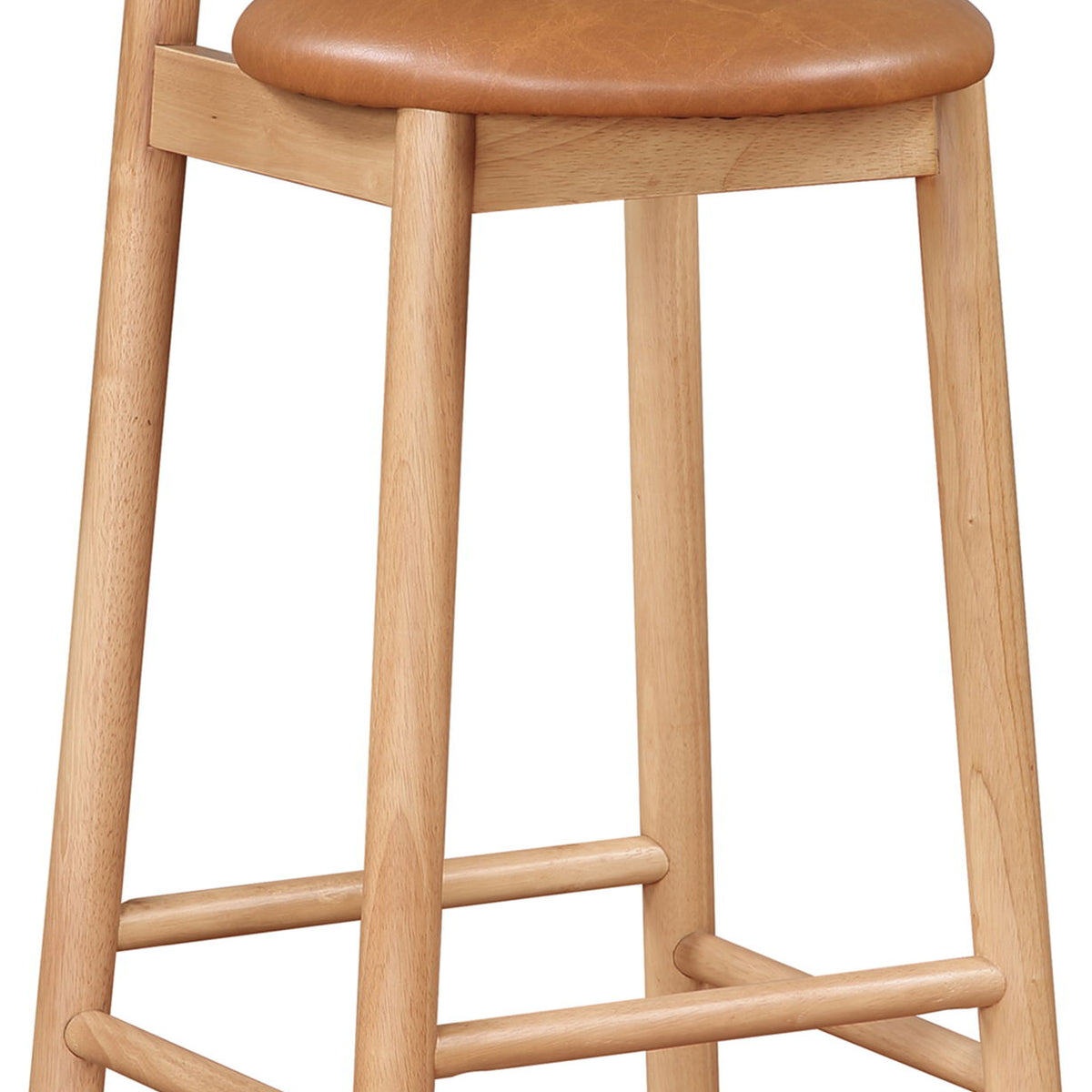 Calvin - Faux Leather Stool - Light Brown Legs