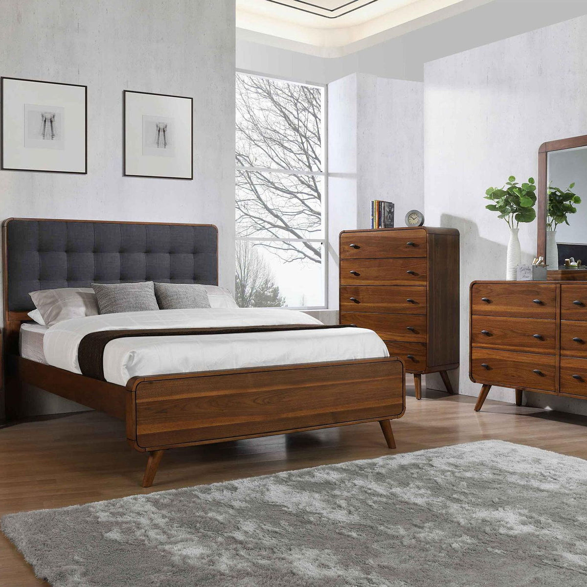 Robyn 5-piece Queen Bedroom Set Dark Walnut