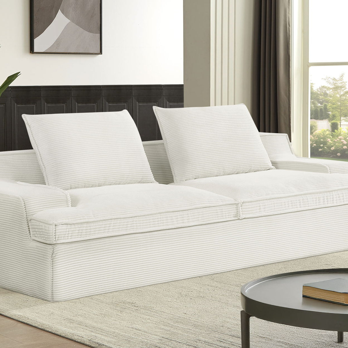 Nimbus - Oversized Full Foam 4 Seater Couch For Living Room Upholstered In Soft, Wide Armrests